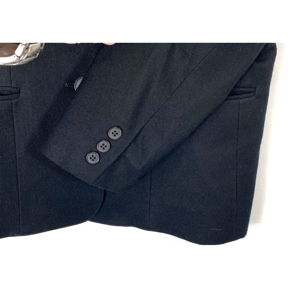Evan Picone Petites Women One Button Blazer Jacket Size 8 Black Worsted Wool USA - Picture 3 of 8